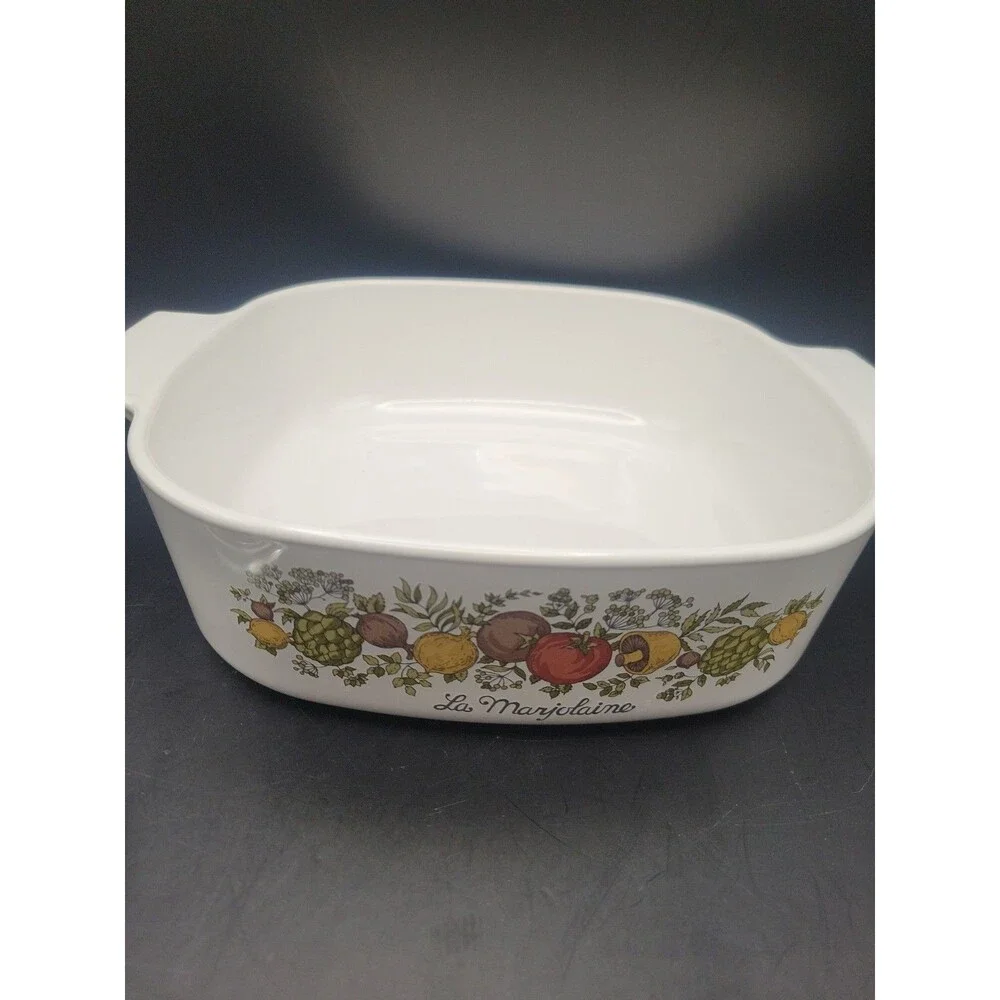 Vintage 2 Qt. Corningware Pyrex 1970’s La Marjolaine Spice of Life Casserole